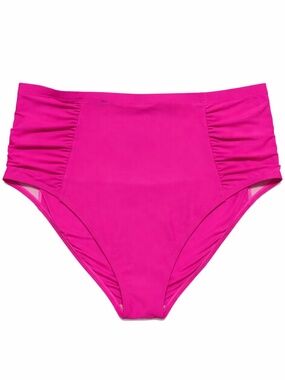 4/$20➡️ Old Navy Hot Pink High-Waist Ruched Bikini Bottom – Size 2X GUC *Flaw